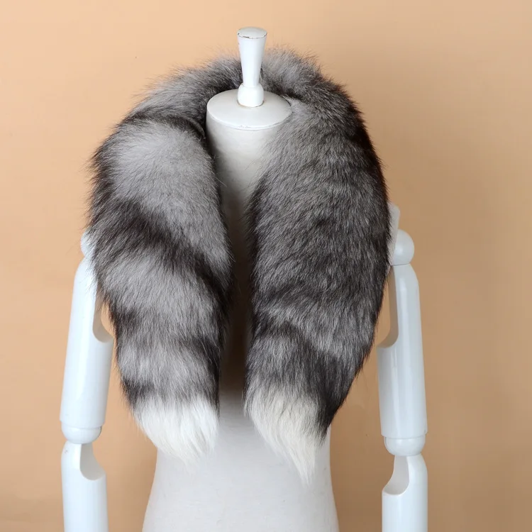 

DANKEYISI Real Fox Fur Scarf Women Men Winter Warm Fur Scarf female Fox Tail Fur Neck Scarf Genuine Fur Scarves
