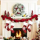 Подарочный пакет для рождественских носков, рождественские носки с вышивкой в виде оленя, красивые подвески, украшения для деревьев, 2021