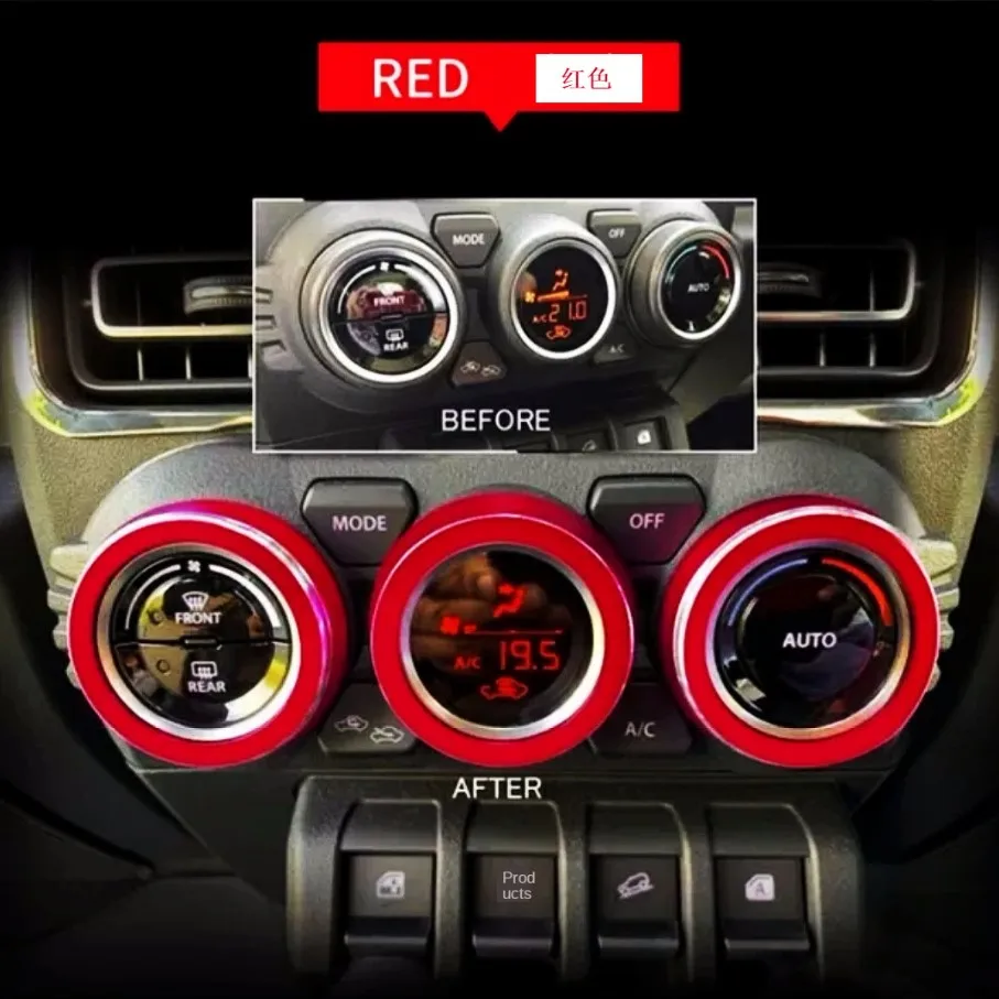 3 шт., декоративное кольцо для переключателя кондиционера для Suzuki Jimny JB64 JB74 2018-2020, аксессуары для салона автомобиля