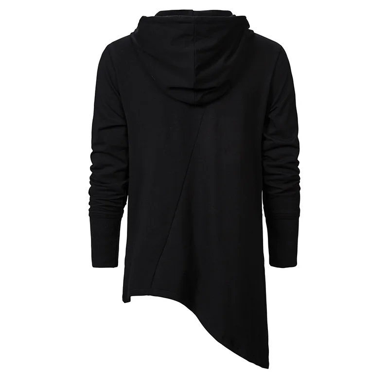 New winter fashion men's assassin's creed black hoodie stylish holiday casual long sleeve loose irregular cardigan | Мужская