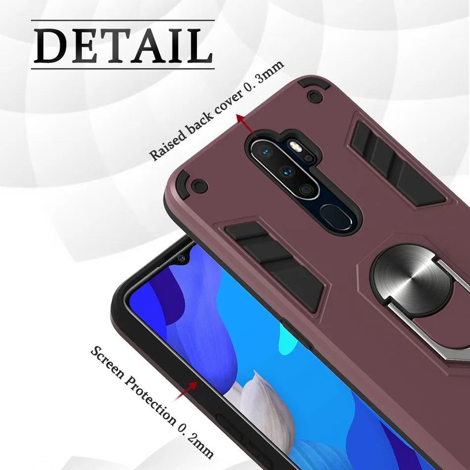 Роскошный чехол 2 в 1 для OPPO F11 Pro F9 A3S A5S A7 A37 A9 A5 2020 телефона Realme 3 3i 5 XT X2 Reno с кольцом