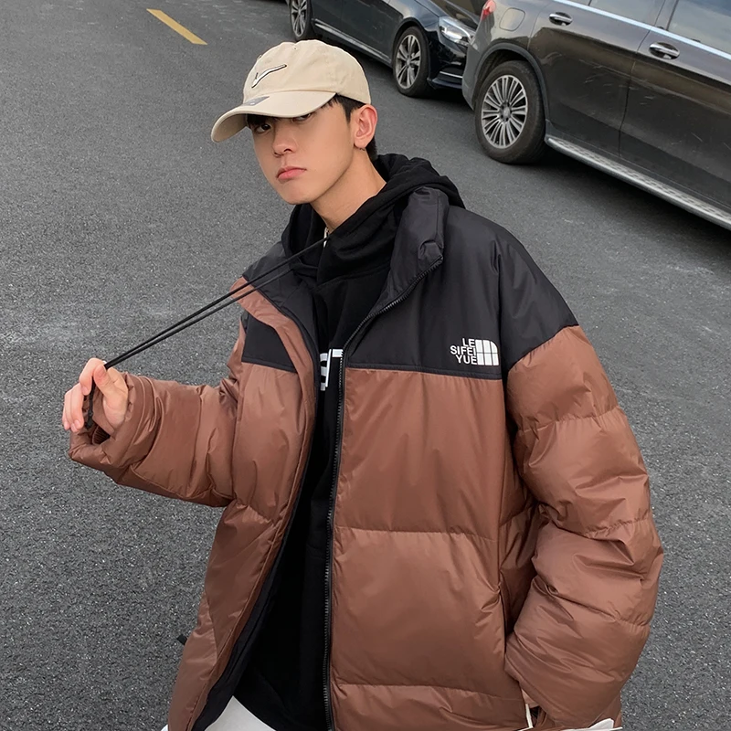 OEIN 2021 зимняя новая мужская повседневная теплая Толстая куртка брендовая пэчворк