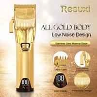 resuxi hair trimmer with lcd display gold electric hair clipper professional trimmer for men cutting machine hair mens shaver