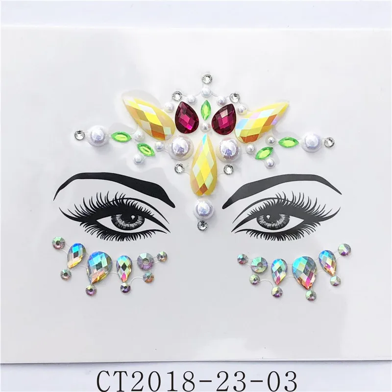 Зарубежные художественные стразы наклейка для лица дрель карандаш бровей сделай