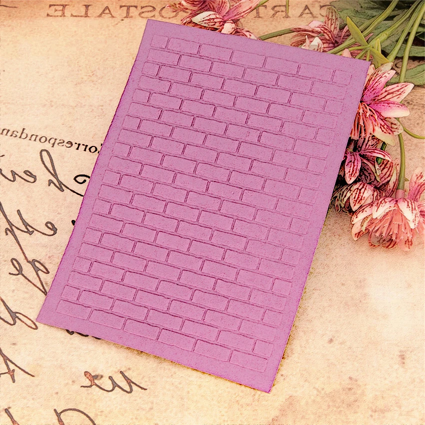 С изображением кирпичной стены бумаги папки для тиснения Пластик Скрапбукинг DIY