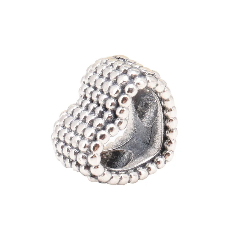 

DoDoFly Authentic 925 Silver Heart-shaped Wish With Beads Fit Original Charms Bracelet Necklace Pendant