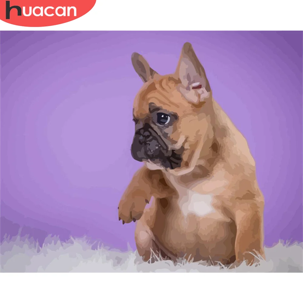 

HUACAN живопись по номерам Собака Ручная роспись картины художественный Рисунок на холсте подарок DIY картинки по номерам наборы животных дома...