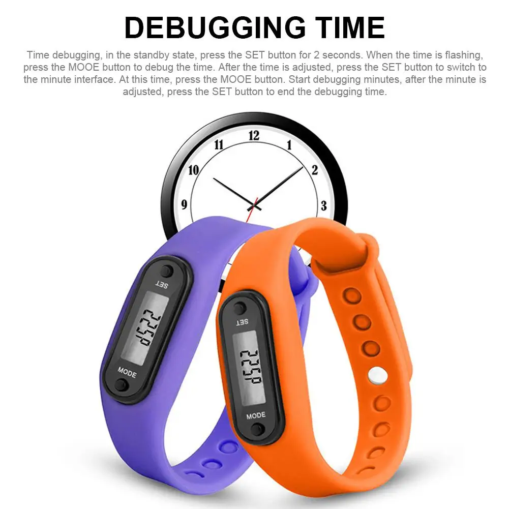 2 шт. шагомер Цифровой ЖК-измеритель дистанции ходьбы бега шаг трекер счетчик