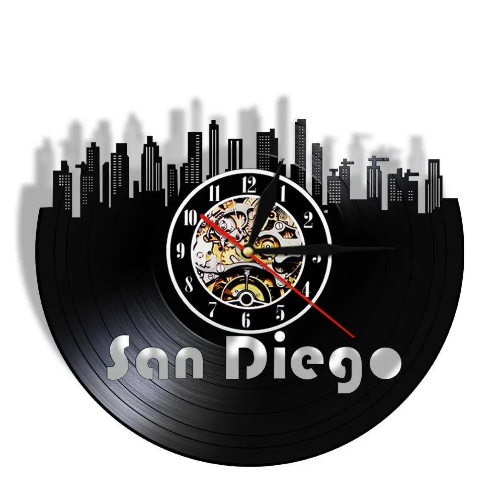 Виниловый настенный светильник с изображением города Сан-Diego Cityscape USA винтажные