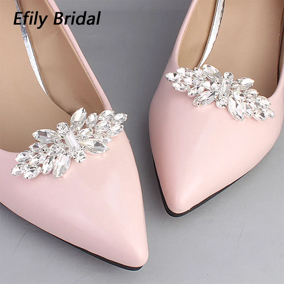

Efily Rhinestone Shoe Clip Decorations for Wedding Heels Women Bridal Shoe Buckle Accessories Crystal Brooch Bridesmaid Gift
