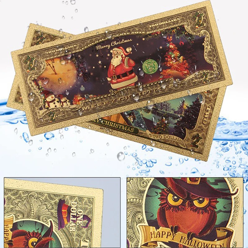 

Рождественская памятная монета, Золотая фольга, юбилейная монета, детский подарок