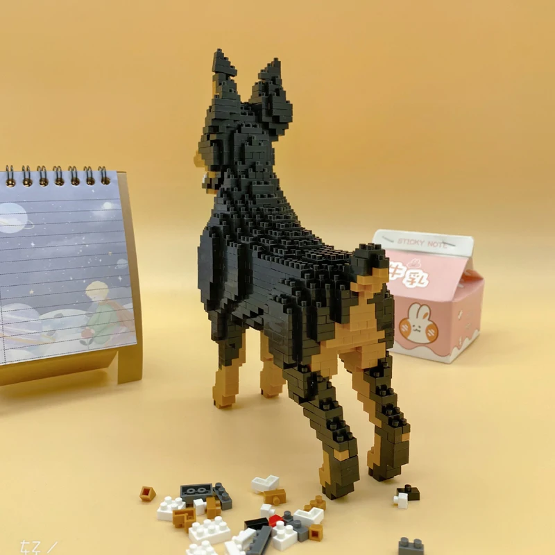 Balody 18247 черный Dobermann собака животное домашнее 3D модель DIY Мини Алмазные блоки