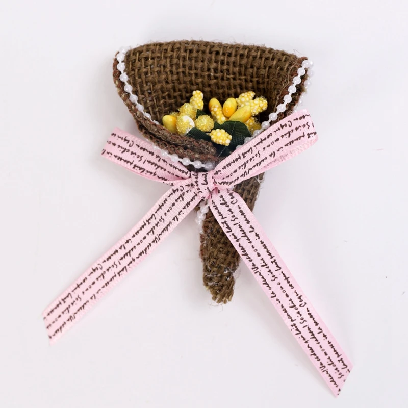 Миниатюрный цветочный букет для одежды аксессуары сделай сам поделки День