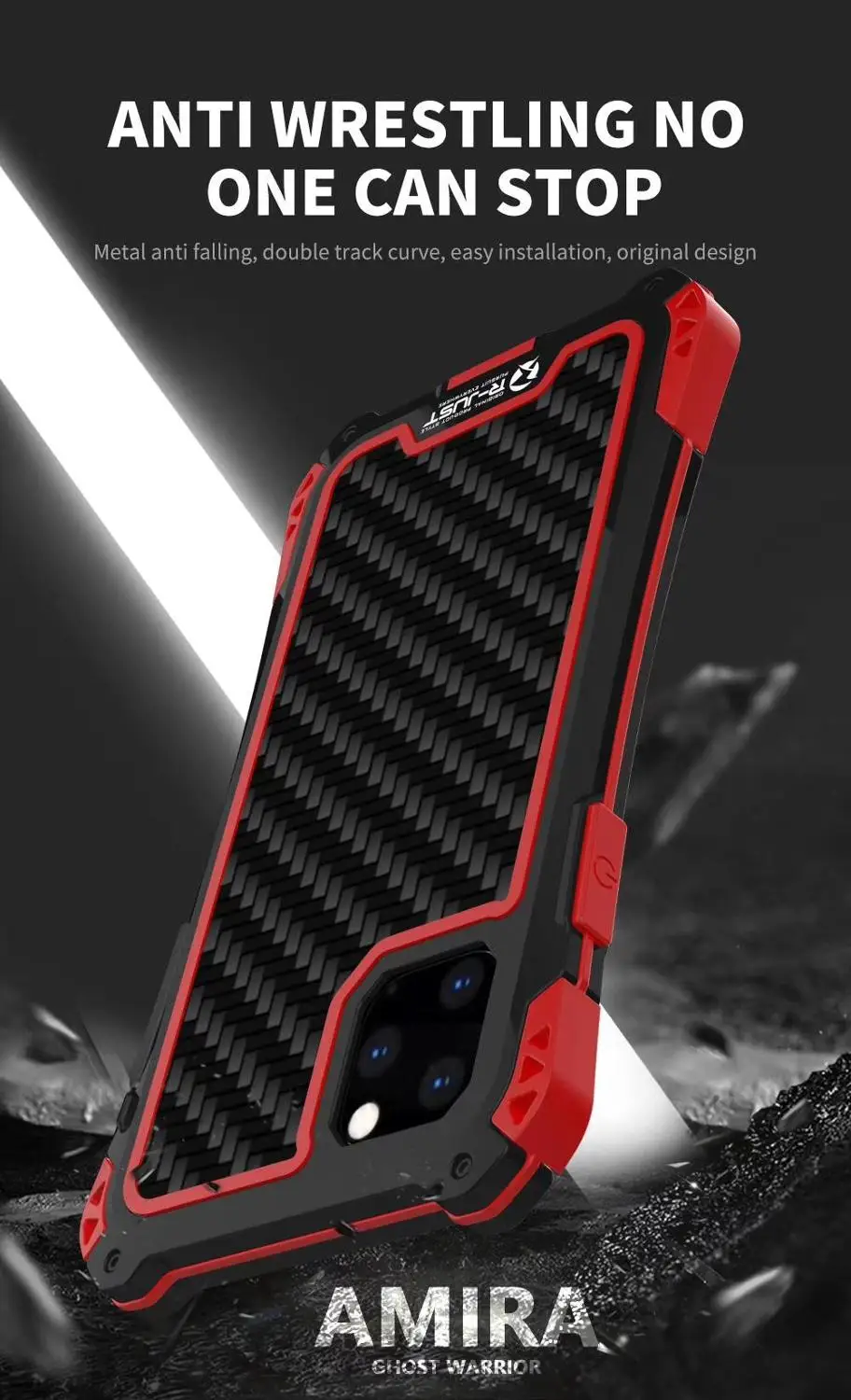 Чехол для телефона AMIRA противоударный Прочный Гибридный чехол из углеродного