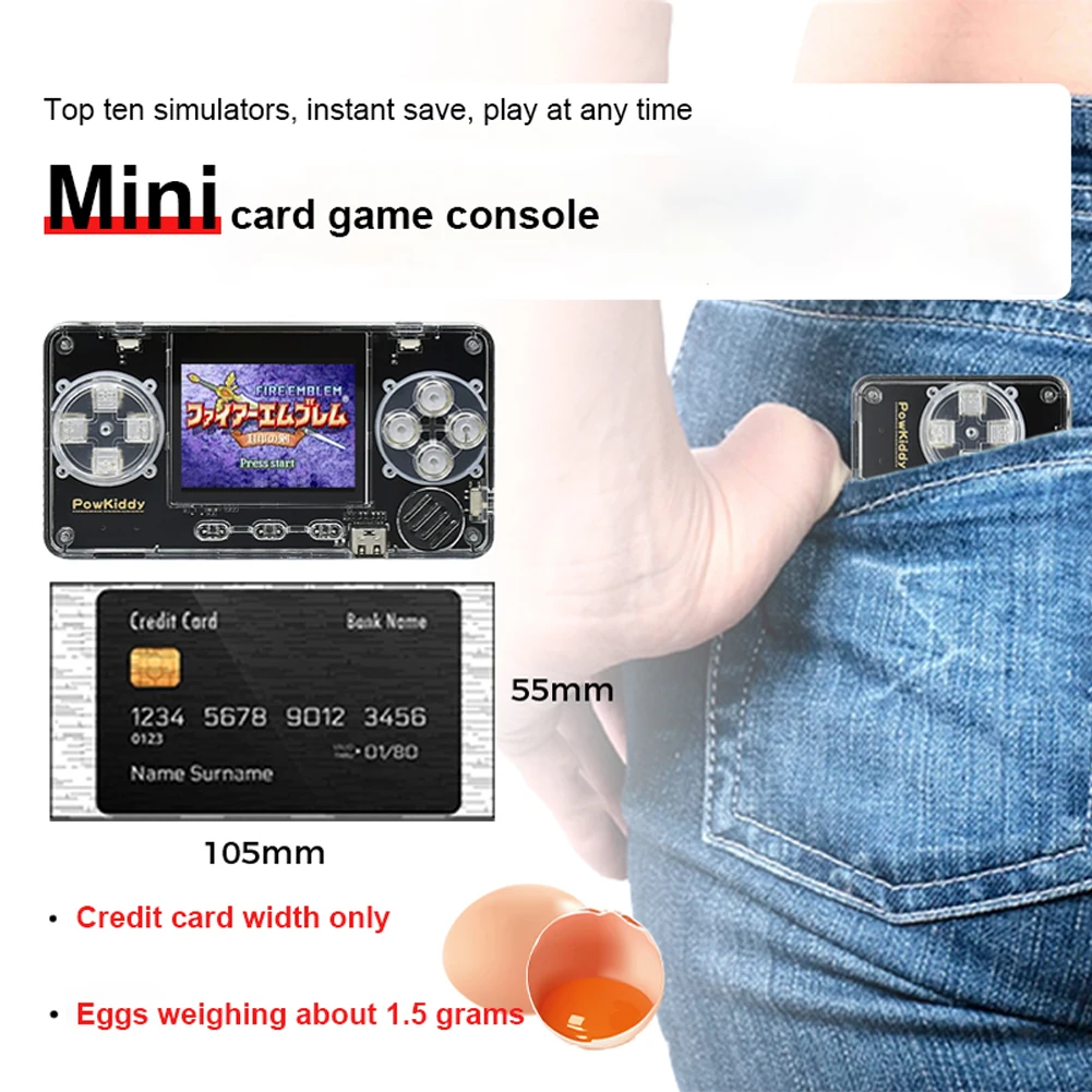 

POWKIDDY Retro Game Console IPS LCD Handheld Game Player Built-in 4000 Game PS1 GBA FC MD MAME SFC GBC simulator Open source