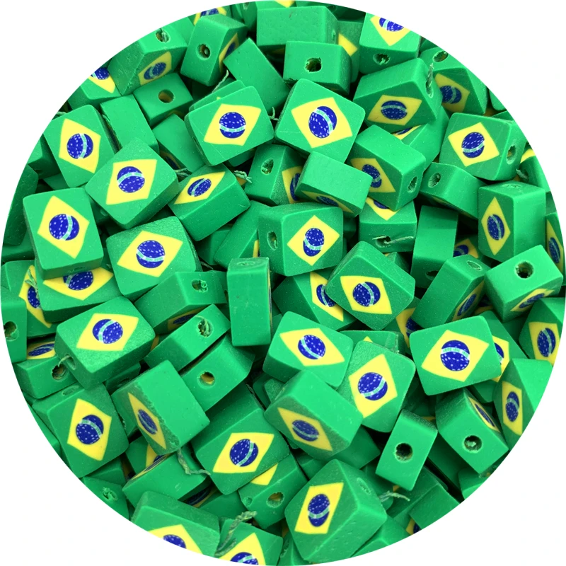 Разделительные бусины 30 шт./лот 10 мм глиняные государственный флаг для