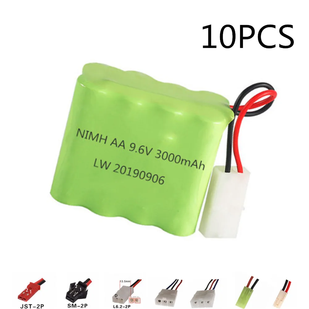 

9.6v 3000mah NiMH Battery For Rc toy Car Boat Gun Ni-MH AA 700mah 9.6v Rechargeable Battery 10pcs For RC Boats
