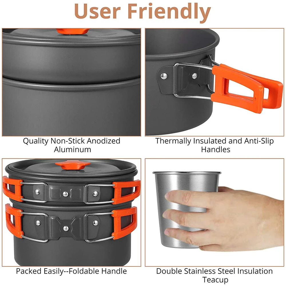 Набор посуды ONLIVING для кемпинга уличный набор приготовления пищи на кастрюлях