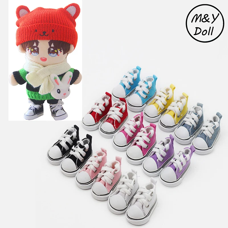 20CM Cotton Doll Shoes  Ready Stock Lisa Jennie JIMIN JIN WINTER Canvas Sneakers Plush Toy Costume Clothes Dolls Accessories