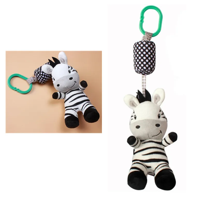 

Детские погремушки, игрушки, мультяшная Зебра, мобиль для младенцев, тканевая игрушка, детская тележка, колокольчик, погремушки, подвесной К...