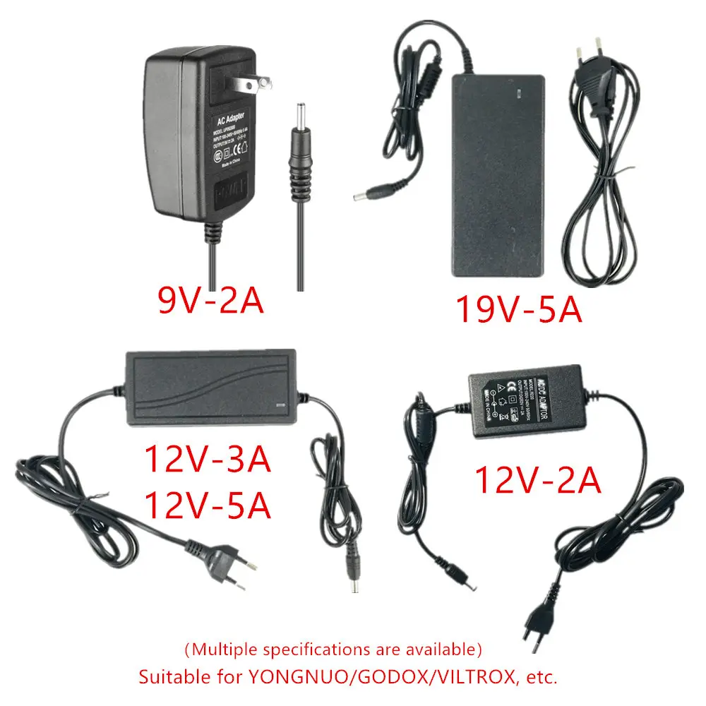 Адаптер питания переменного тока для Yongnuo Godox 100 240 В 3 12 В/5 19 в/9 В/12 2 А штепсельная