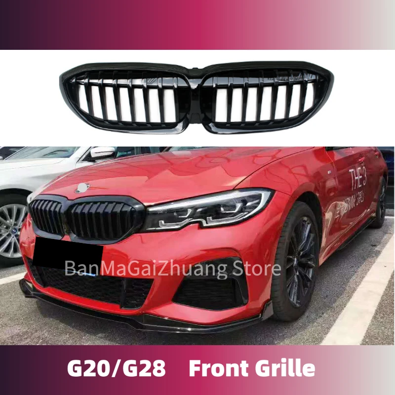 

Передняя решетка радиатора для Bmw New 3 Series G20 G28 2019-2020 325li 325i ABS сменный гриль передний бампер решетка 1 пара глянцевый черный