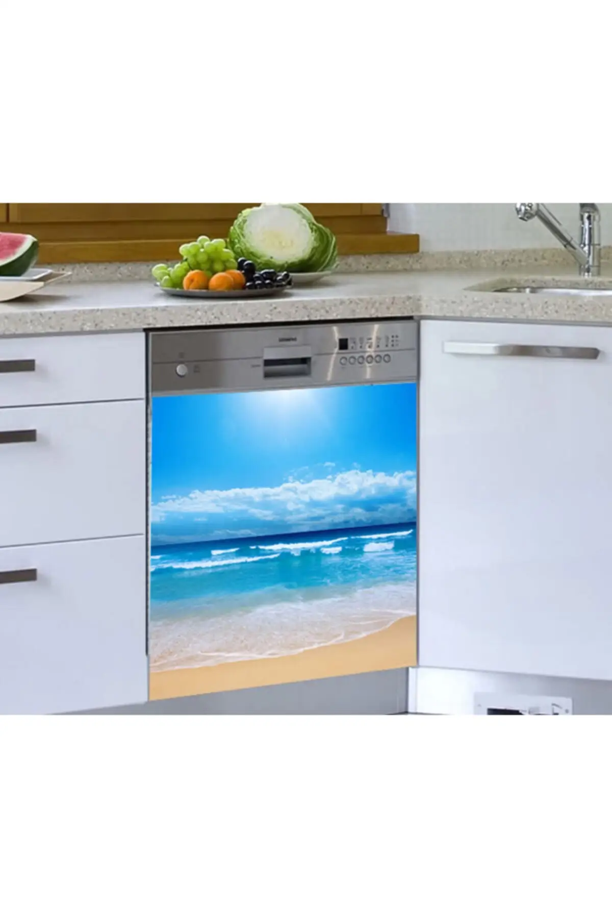 

Sea Waves Blue Dish Machine Sticker