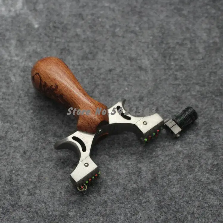 

Archery Slingshot Hunting Catapult Wooden Handle Lamp Aiming Slingbow Shooting