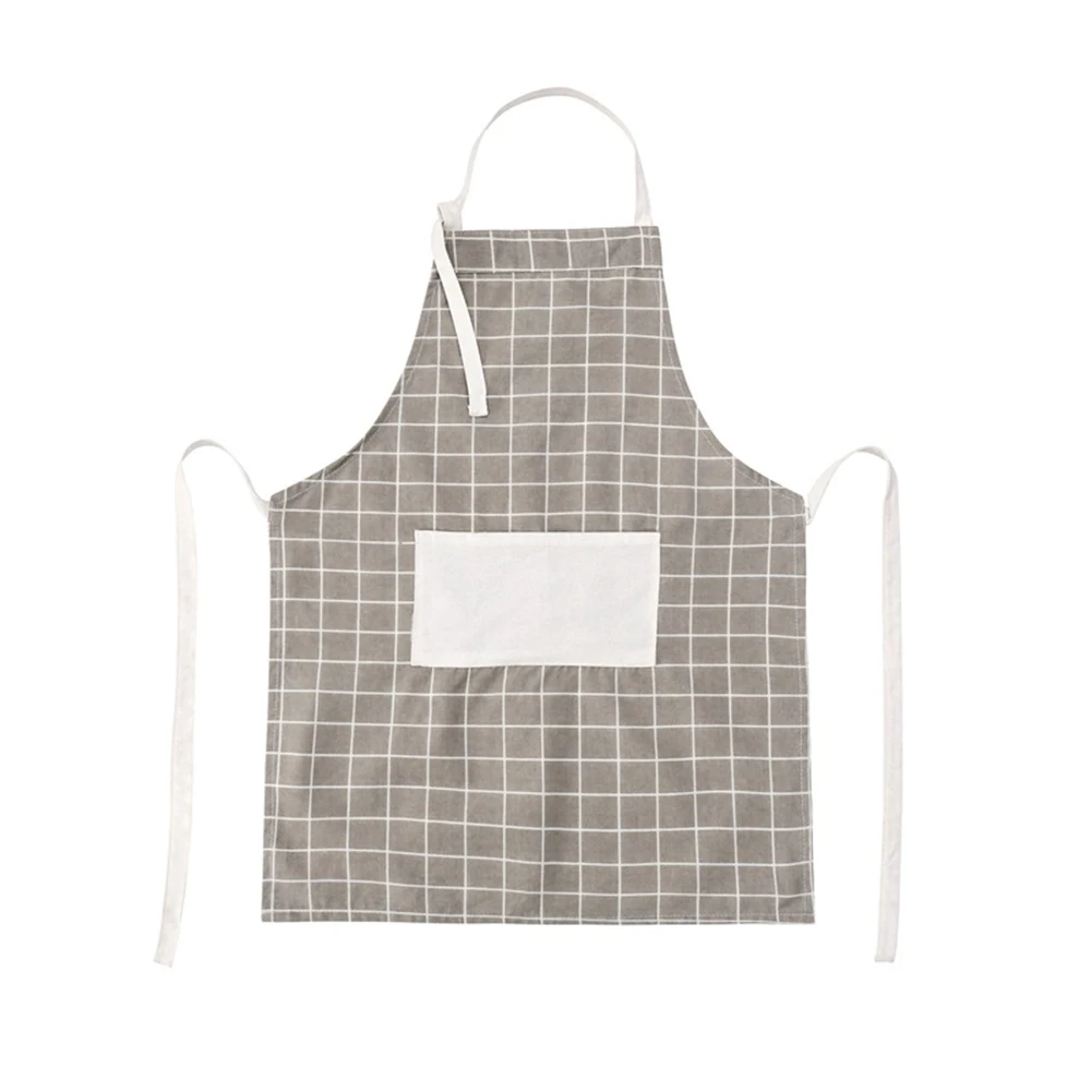 Нордический простой модный большой карманный дизайн хлопок фартук ткань мягкая
