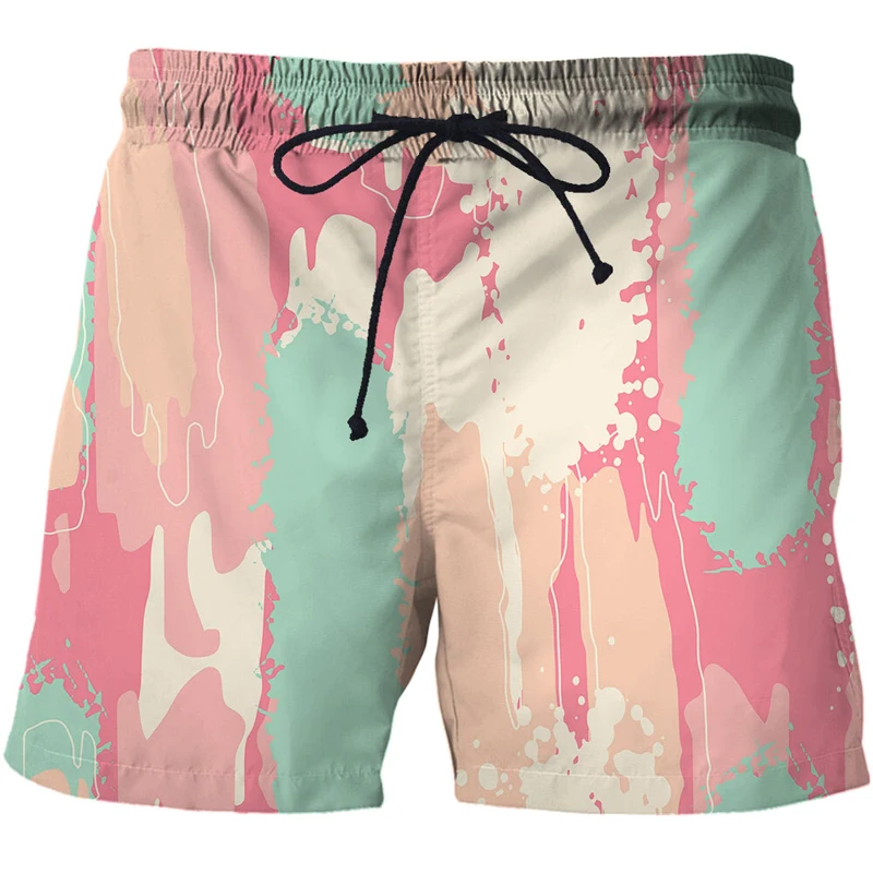 Men's shorts 3D Abstract pattern Beach Shorts Men Abstract ink pattern shorts swimsuit board shorts Summer breathable pants