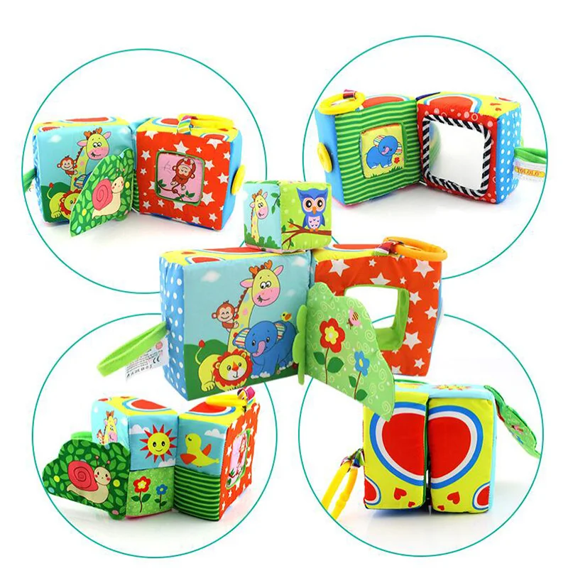 Детские строительные блоки погремушки кубики для младенцев игрушки детей Ранние