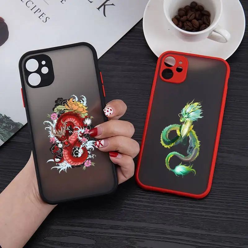 

Remazy Fashion Dragon Phone Case for iphone 12 XS 11 pro max mini 6 6s 7 8 plus SE2020 X XR protection shockproof red cases