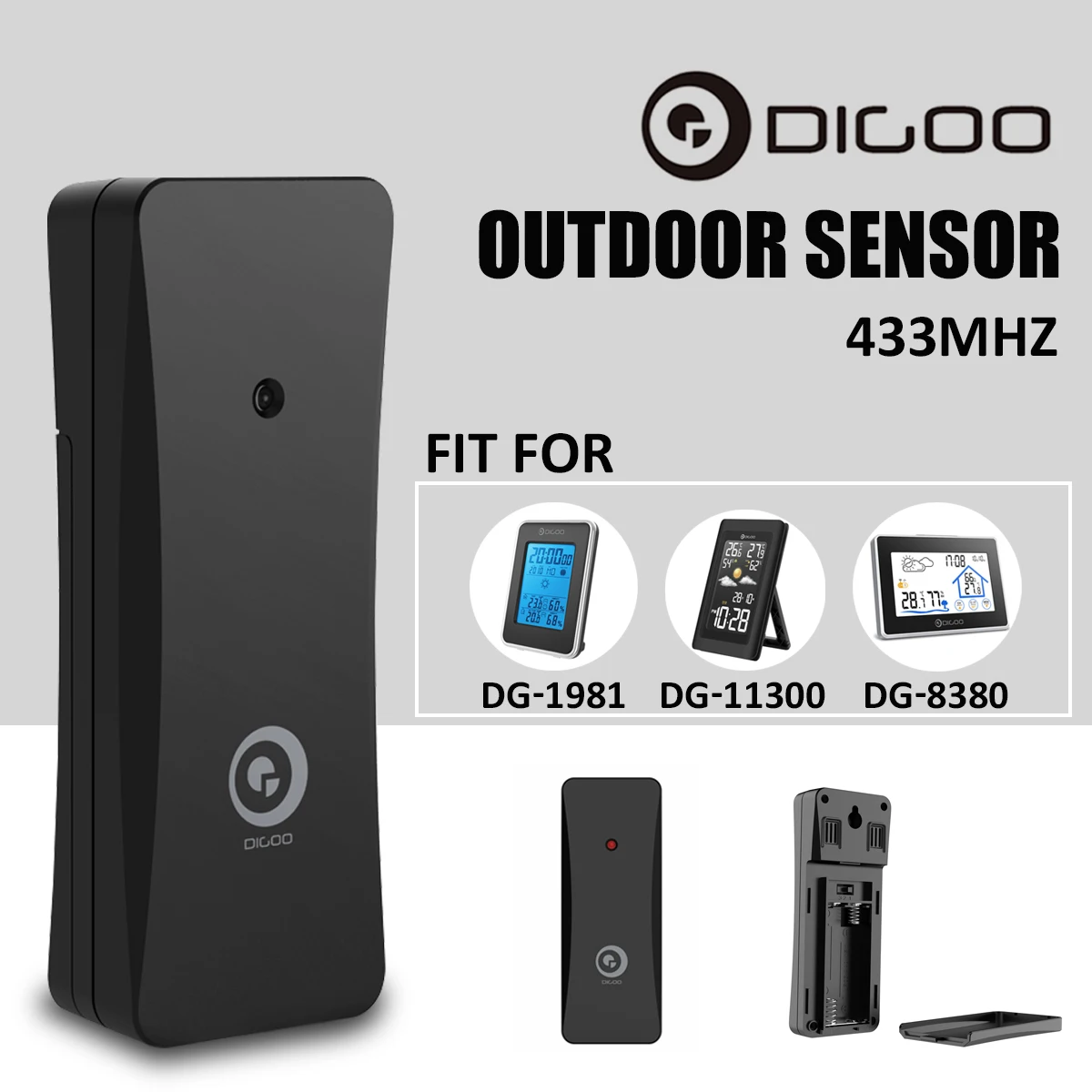 Цифровой термометр Digoo R8H 433 МГц беспроводной с гигрометром метеостанция уличный