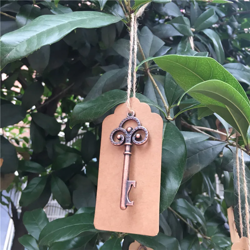 50 шт. Свадебные Сувениры бутылка в форме черепа открывалка + Теги веревка