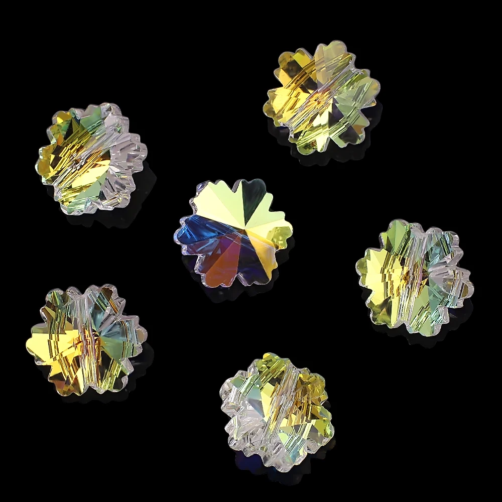 14 мм снежинка бусины с кристаллами льда 20 шт. Блестящие подвеской Аврора для