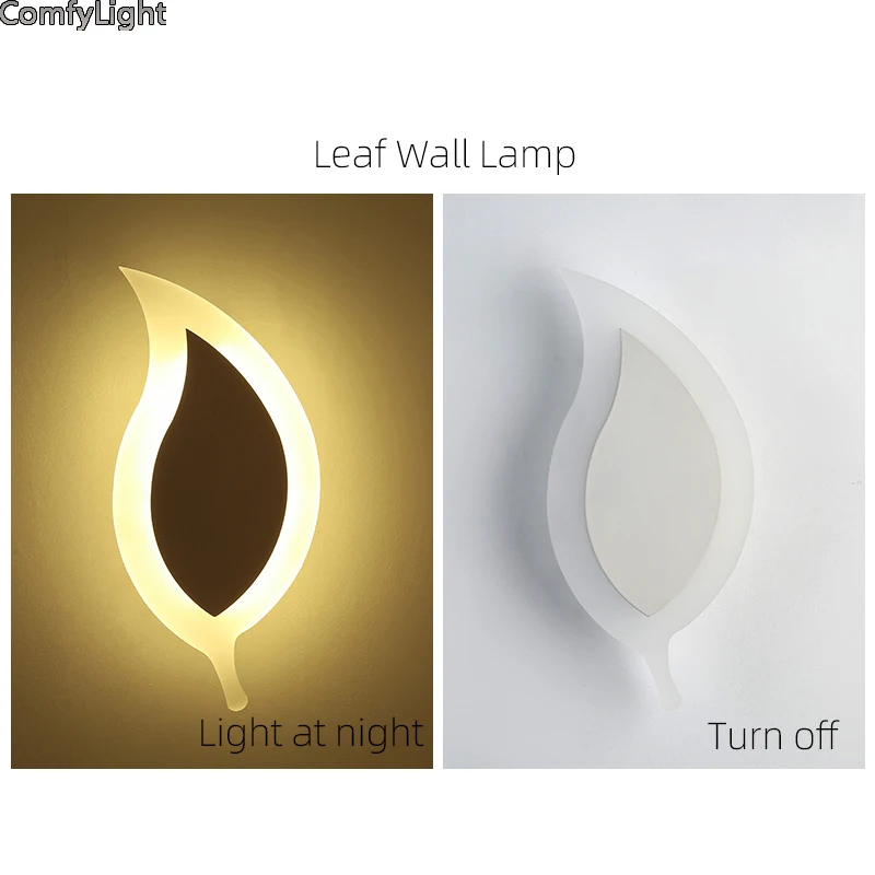 Miglior Lampada Da Parete Nordica Foglia Camera Dei Bambini Luce Comodino LED Soggiorno Loft Interno Illuminazione Decor Illuminazione Portico Acrilico Lanterne Corridoio