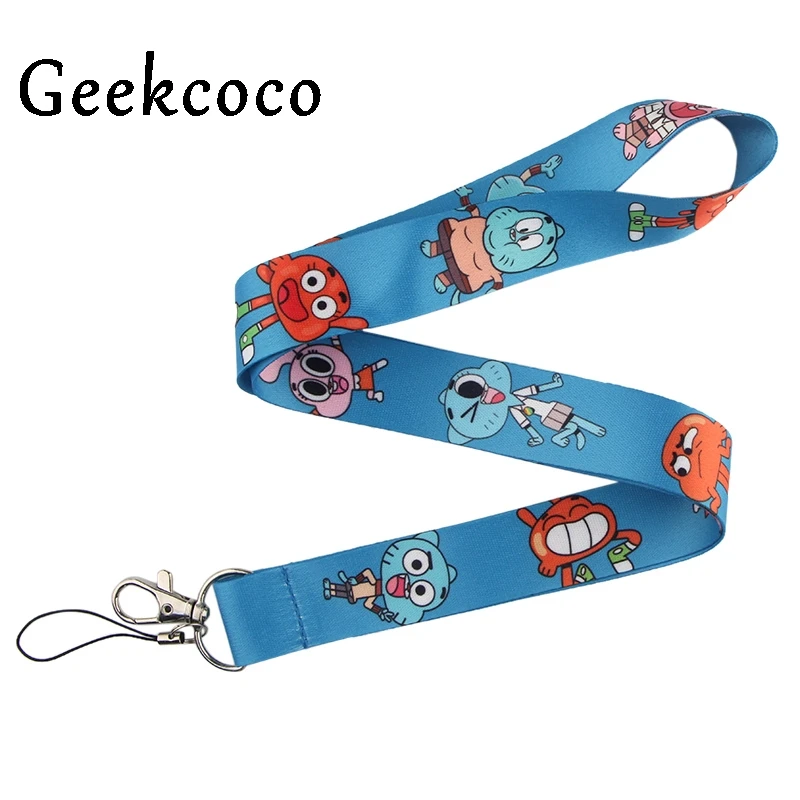 Удивительный мир Gumball мультфильм kawaii шнурки Мобильный телефон ключ карты идентификации ремни USB держатель значков Висячие J0548