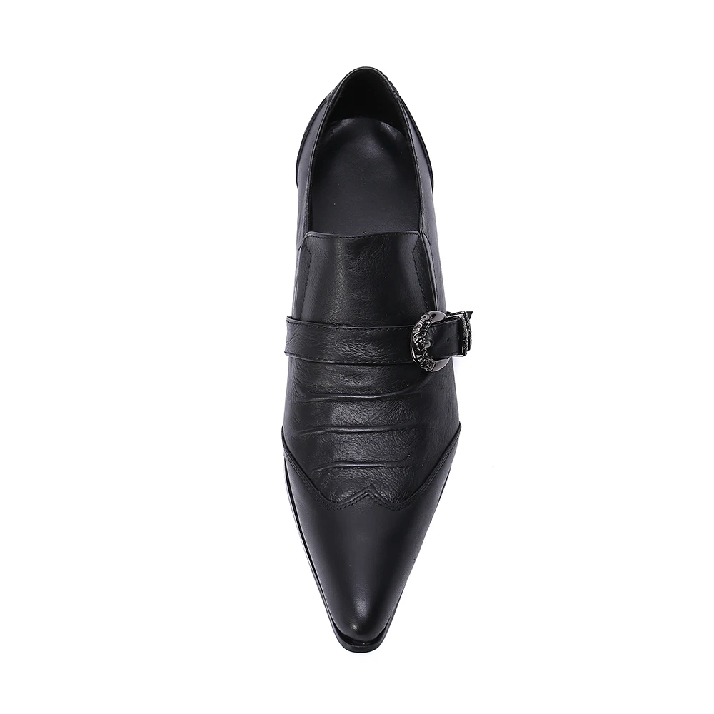 

Christia Bella Male Genuine Leather Formal Party Shoes Solid Simplicity Men Shoes British Style Buckle Men Fashion Shoes