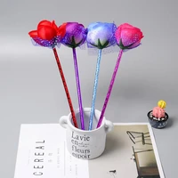 4pc cartoon pen valentines day rose creative ballpoint pen decoration lovely stationery student office school supplies