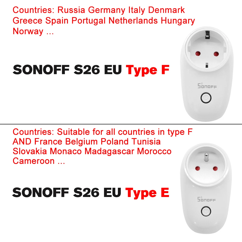 Умная Беспроводная розетка SONOFF S26 с Wi Fi и пультом дистанционного