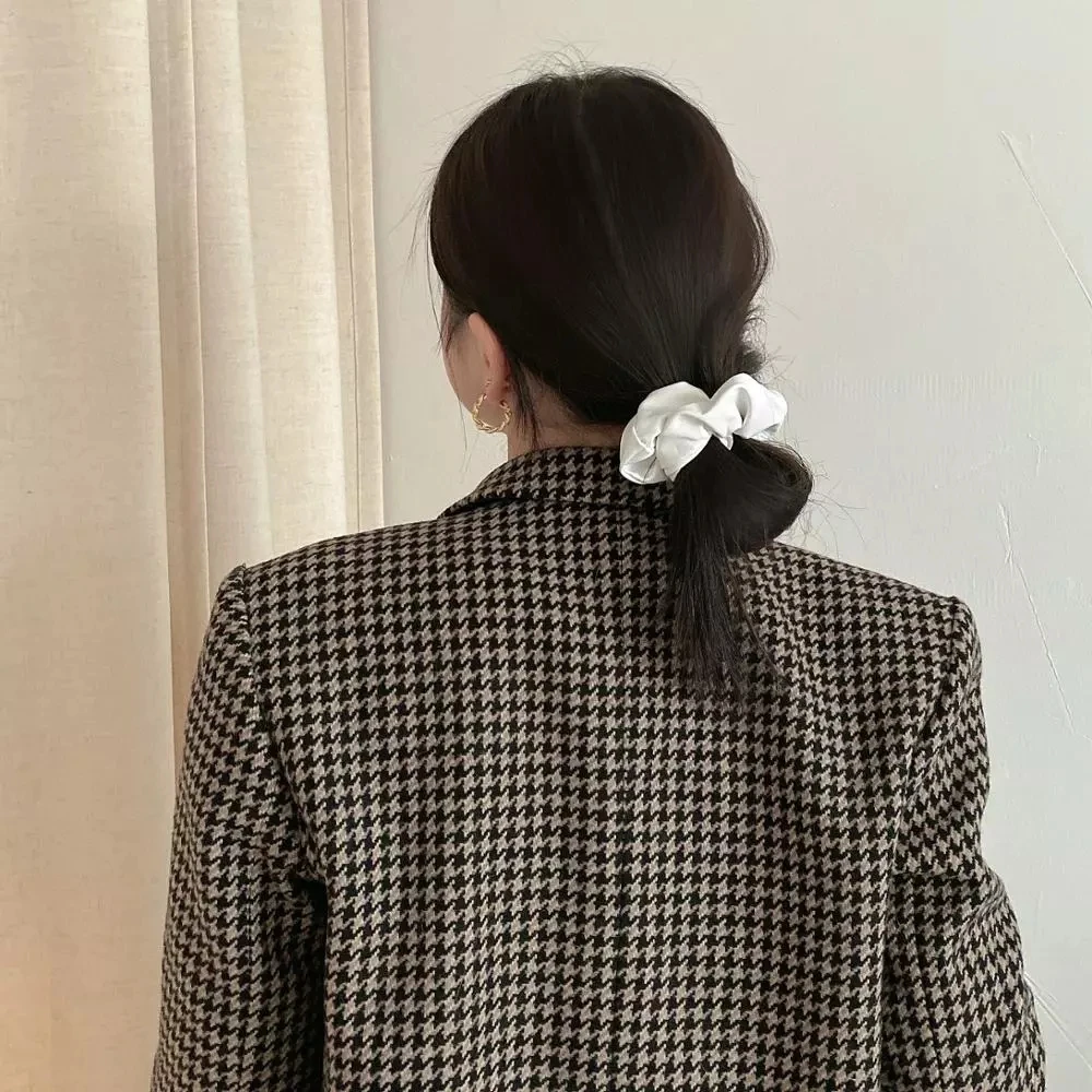 Большие кожаные эластичные резинки для волос FFLACEL винтажные однотонные повязки