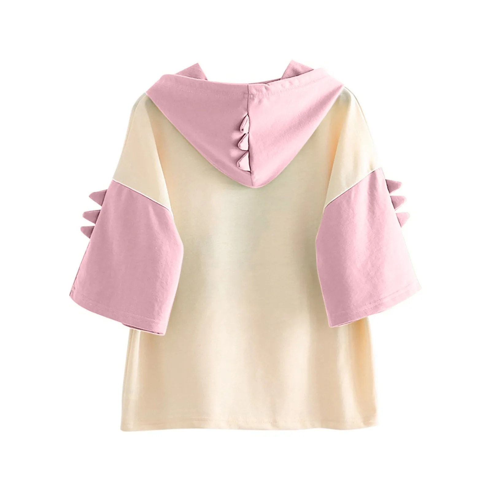 Fashion Hoodie Hooded Sweatshirt Women Sweetshirts Casual Animal Cute Emo Dinosaur Shirt Hoody Short Sleeve Tops Худи Y2k 2021