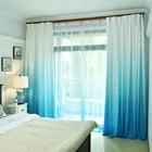 Занавеска градиентных цветов для гостиной, Современная занавеска из тюля для спальни, декоративная панель, готовая занавеска s