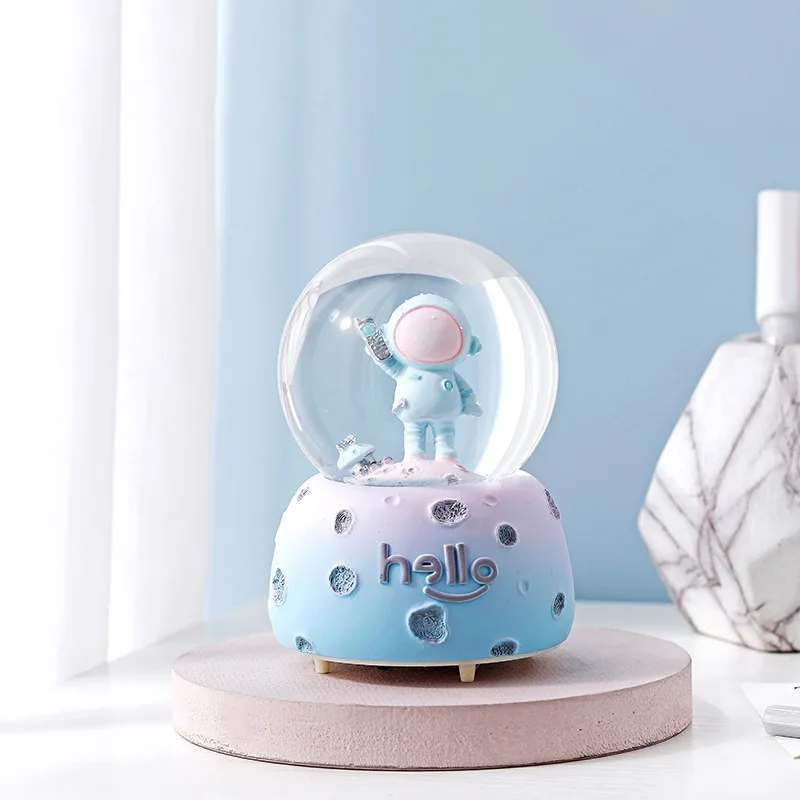 Хрустальный шар статуя космонавта музыкальная шкатулка Снежинка светильник из