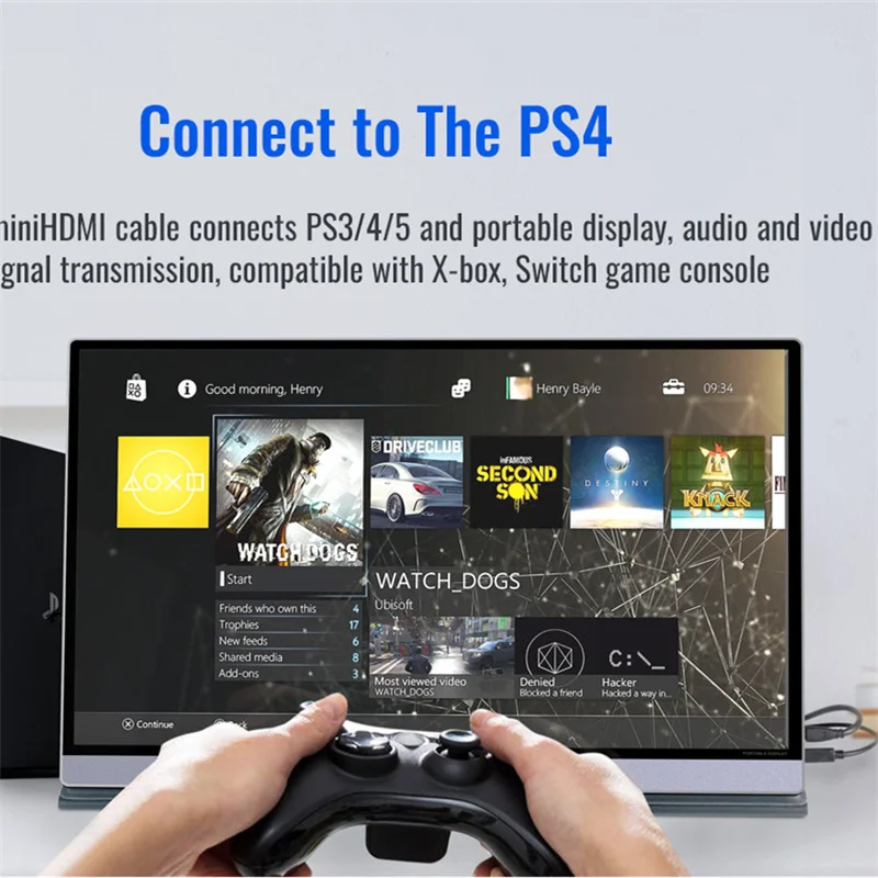 구매 터치 스크린 휴대용 디스플레이 HDMI IPS 모니터 노트북 X 박스 시리즈 X PS4 스위치 15.6 인치 LCD 휴대용 게임 모니터 유형 C