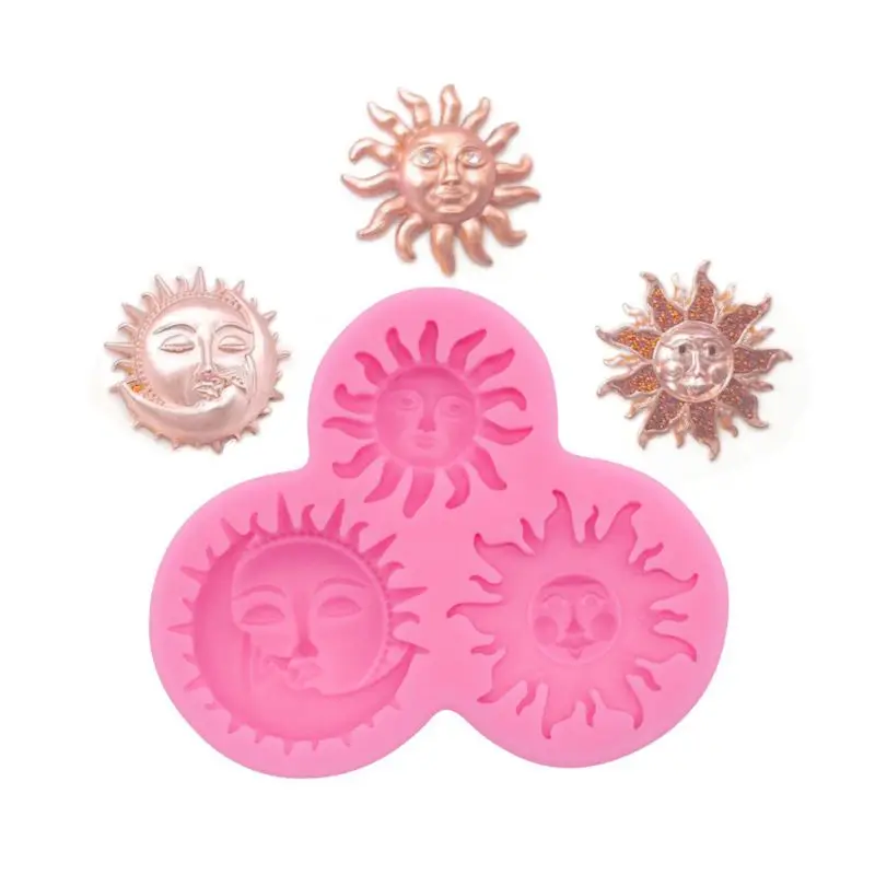 

Sun and Moon Face Soft Silicone Mold Keychain Mold DIY Silicone Baking Molds