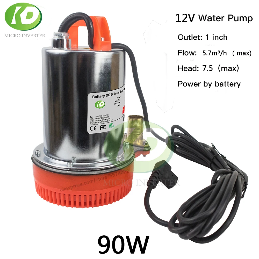 Погружной мотор для глубоководной воды 1,25, 12 В, 24 В, 48 В, щетка насоса М, электрический мотоцикл м3/ч, поддержка аккумулятора для бассейна