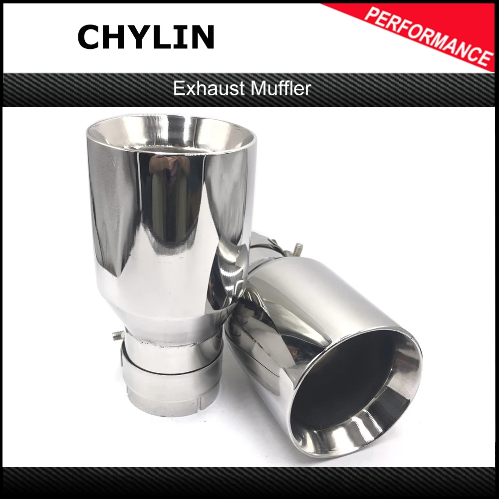 

New Universal 1Pcs 63mm-102mm Chrome Stainless Steel Car Rear Round Exhaust Pipe Tail Muffler Tip uk Hot Sale Car Accessories