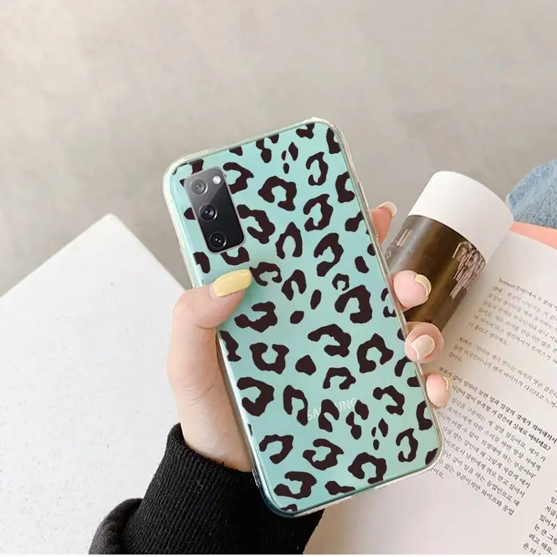 

Leopard Sexy girl women art Phone Case Transparent For Samsung S 10 9 20 11 7 8 21 6 P Edge PLUS ULTRA 4G 5G soft TPU coque