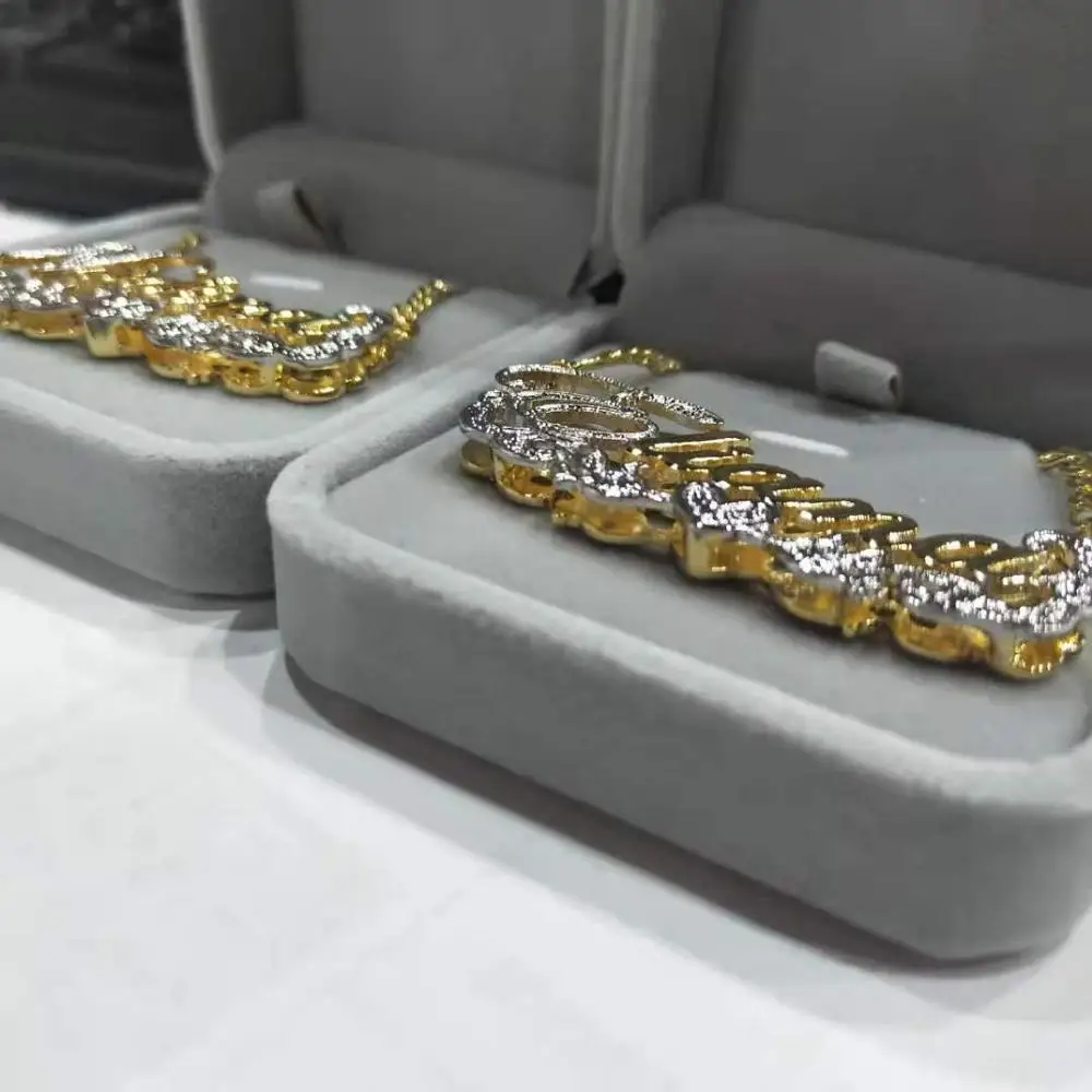 3D ожерелье в стиле хип хоп ожерелья на заказ двухцветное с именем